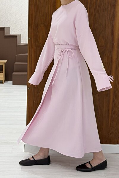 fayaboutique.com Pink Vivre Anvelop Lace Detailed Linen Set