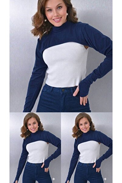 ALDAIYR 3-Piece Fingered Hijab Neck Collar |   Yakali Long Sleeve Sleeved Bod...