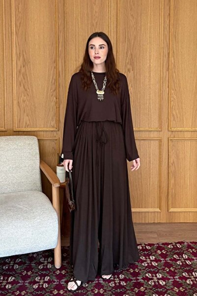 Ceylan Otantik Bitter Brown Viscose Basic Body Suit & Bitter Brown Viscose Dr...
