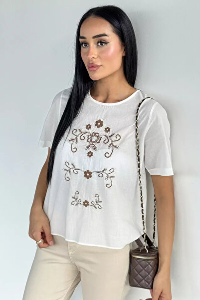 TOZLU Front embroidered blouse
