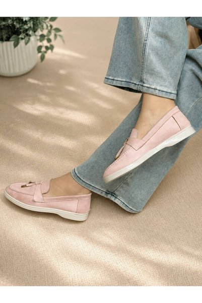 irmona Alora Pink Suede Flat Sole Shoes