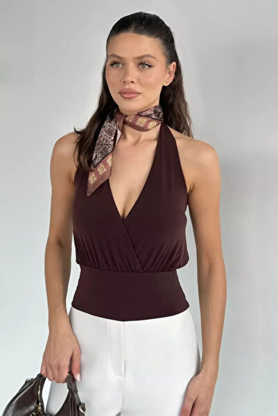 TOZLU Women's Double-Breasted Collared Gathered Blouse