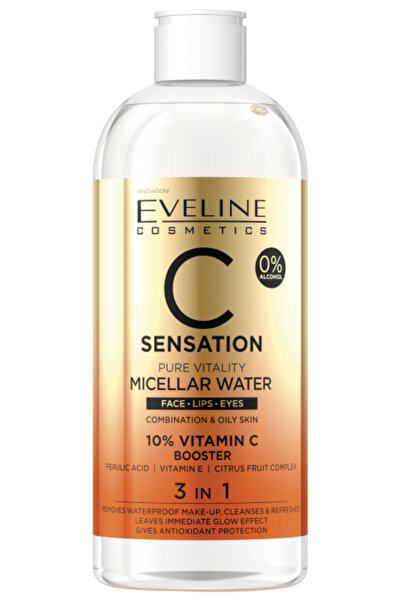 Eveline C Sensation Apă micelară 3-în-1 - Pentru toate tipurile de ten 400ml