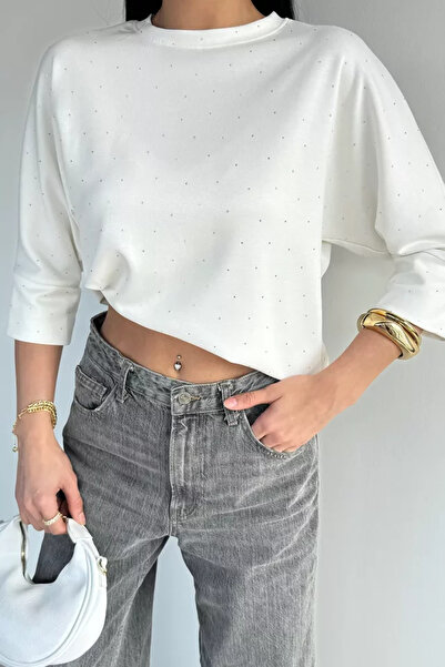 TOZLU Women's Stone-Embellished Blouse