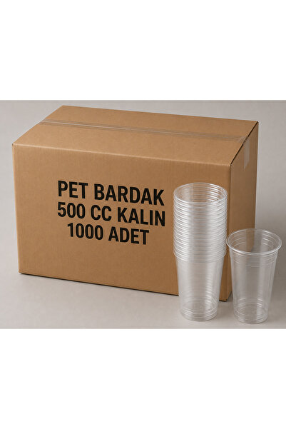 antpap ambalaj 500 CC PET Bardak 1000 Adet – Kalın 16 Oz Şeffaf Plastik Bardak