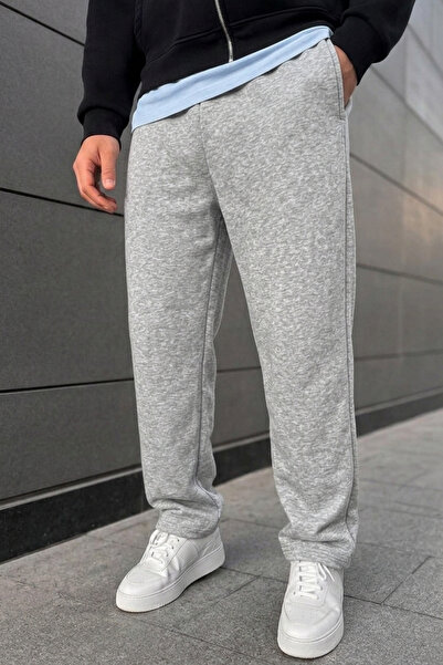 INFLUYENTE Men's Winter Baggy Cut Waist-Tie Sweatpants with Side Pockets