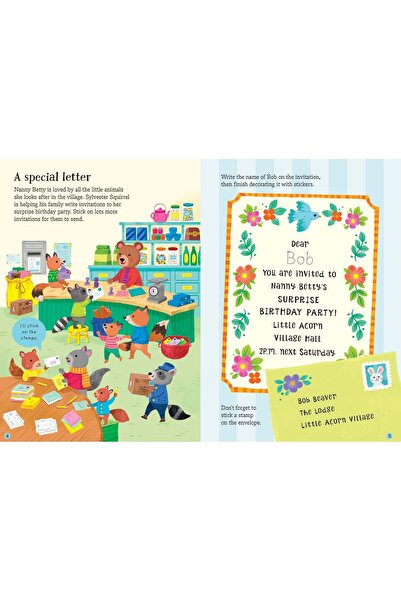 Usborne Little First Stickers Love and Friendship – Carte cu autocolante pentru copii de la 3+ ani,