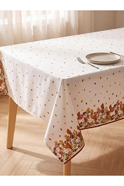 LC Waikiki Mixed Leaf Patterned Cotton Tablecloth 150X220 cm (W6)
