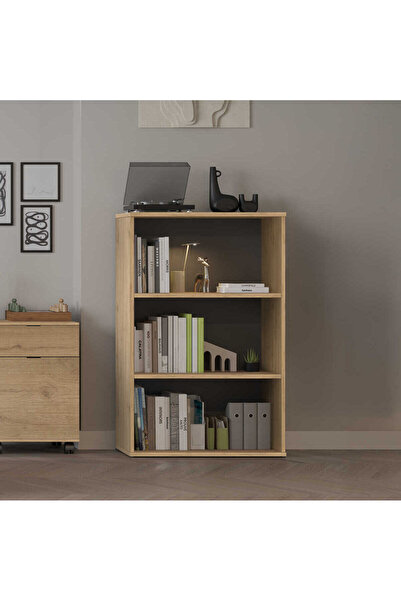 Adore Mobilya Rio 3 Raflı Kitaplık - Florida Meşe 72x109x34 cm