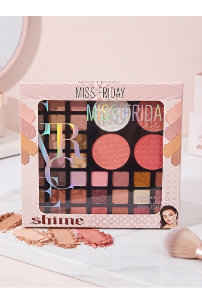 MISS FRIDAY بالت مكياج متكامل مس فرايداي 3 في 1 (ظلال عيون، بلاشر، هايلايتر)