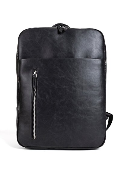 Sevinç Çanta Organizer Multi-Compartment 15.6 Faux Leather Laptop Backpack
