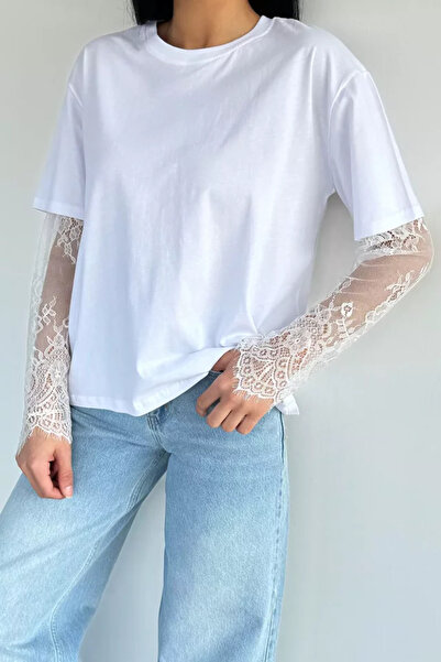 TOZLU Bluză de damă Gülseli cu mâneci tip crewneck și dantelă