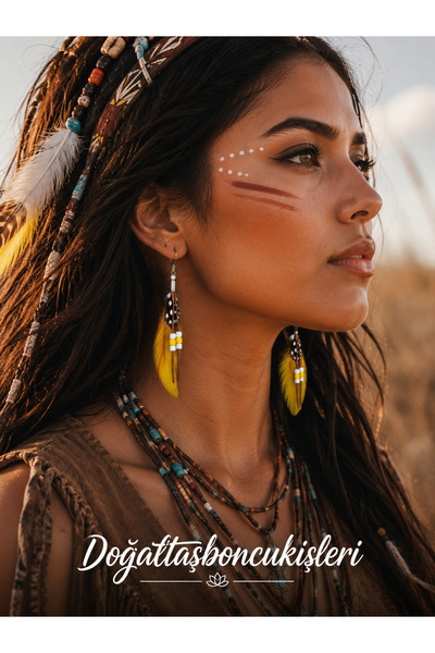 doğaltaşboncukişleri Feather Earrings