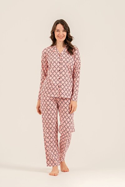 Arnetta Women's Long Sleeve Buttoned Modal Shirt Pajama Set (with Socks as a ...
