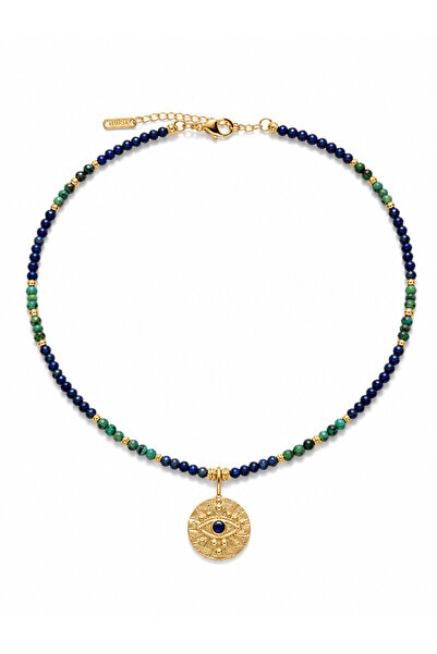 Venus Design Steel Lapis Stone Necklace