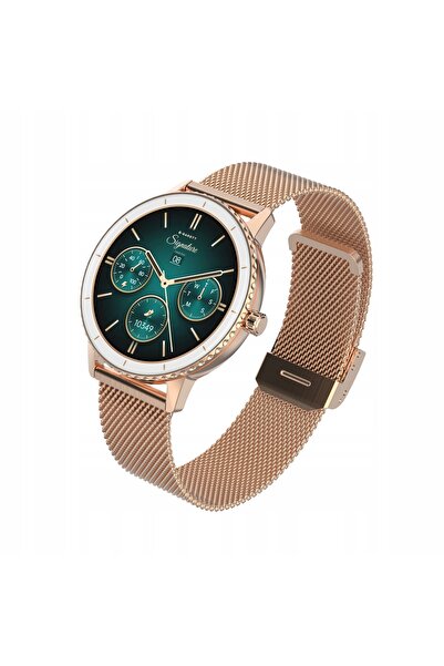 GARETT Smartwatch Grace auriu roz cu brățară tip plasă AMOLED 1,19″ IP68 Blue...