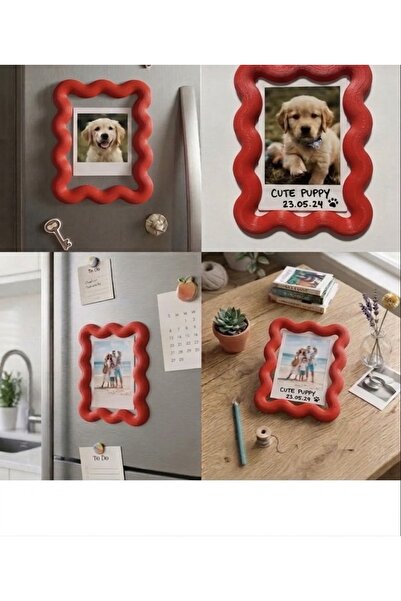 3dHanem İnstax Mini Çerçeve Buzdolabı Kırmızı
