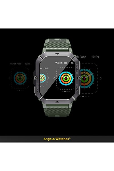 Angelo Watches SMARTWATCH BĂRBAȚI IMPERMEABIL SPORTIV MILITAR APELURI NOTIFIC...