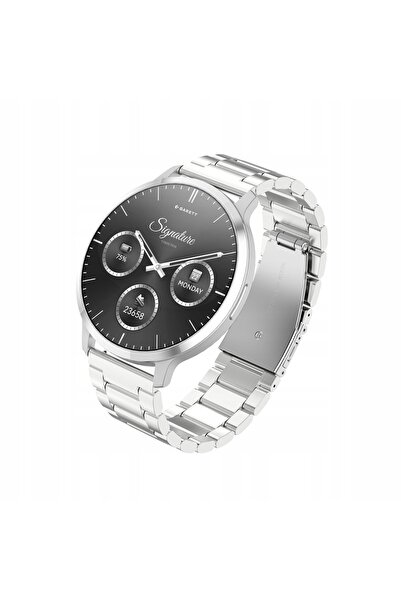 GARETT Smartwatch cu margine argintie, AMOLED solid de 1,73 ", Apeluri Blueto...