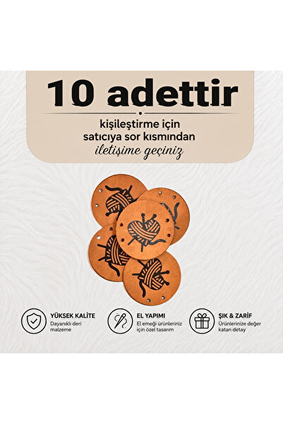 10 adet deri etiket
