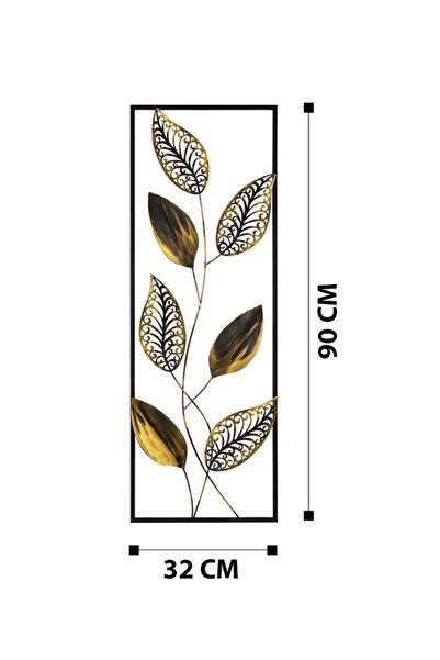 Osena Panou metalic decorativ perete 3D, Deco Art, 32 x 90 cm, Auriu