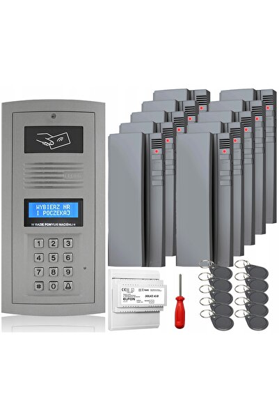 Elfon Domofon în kit OP-255R-P Montaj la suprafață Furtka 10x Unifon Gri Breloc