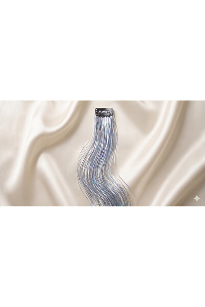 Lama Store Çıt Çıtlı Simli Saç Aksesurı/ Saç Işıltısı Yan Postiş Hair Tinsel ...