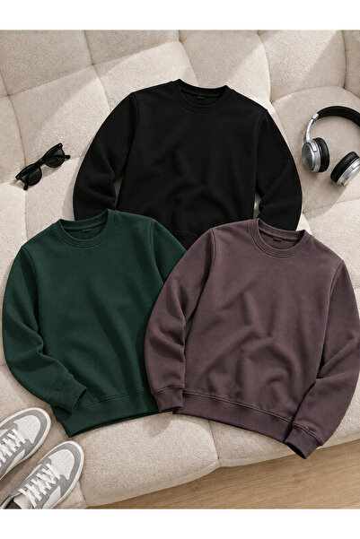 DAMGA JEANS 3 Pieces Men's Trendy Comfortable Fit Daily Sweatshirt