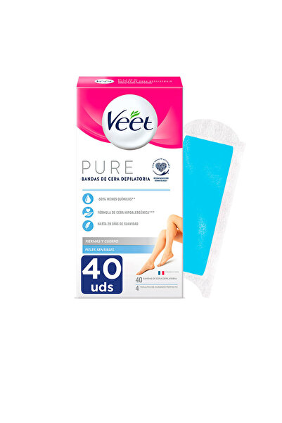 Veet Benzi de ceară pură pentru piele sensibilă, corp, 40 buc.
