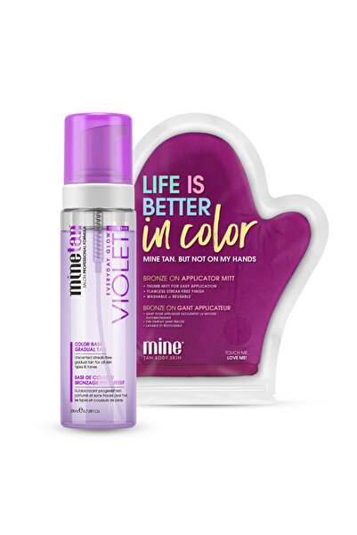 MINETAN Spumă de bronzare graduală Violet 200ml + Mănușă