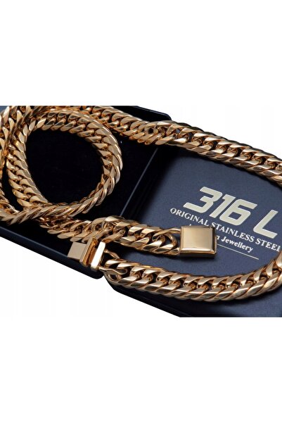 Boston Jewellery Brățară groasă placată cu aur pentru bărbați + Colier! !