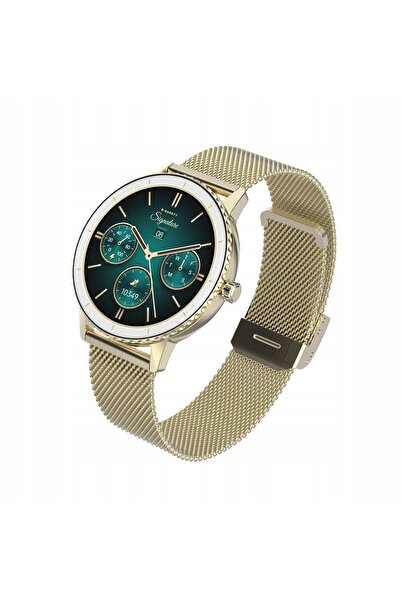 GARETT Smartwatch Grace auriu cu brățară tip plasă AMOLED 1,19″ IP68 Bluetooth