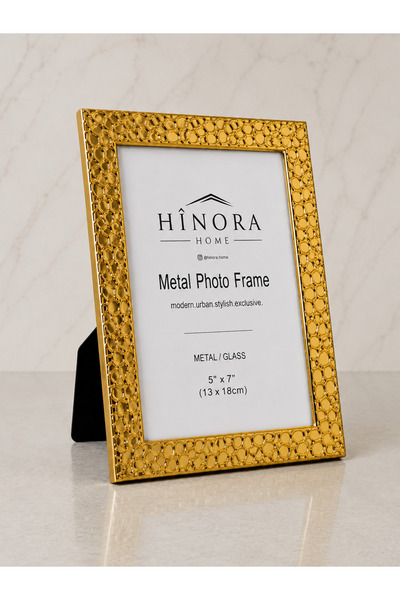 Hinora Metal Photo Frame Honeycomb Pattern Decorative Desktop Picture Frame –...