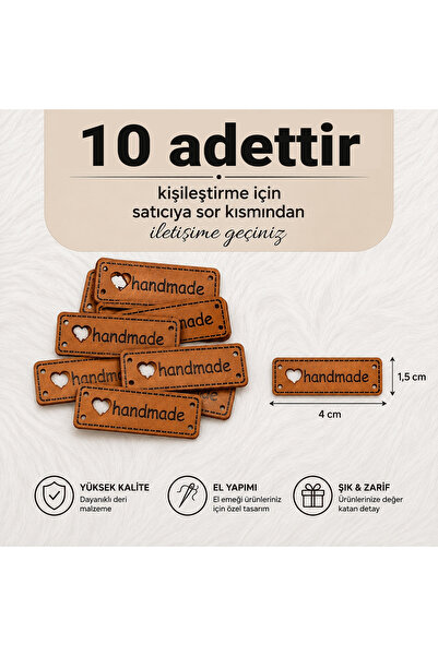 10 adet deri etiket