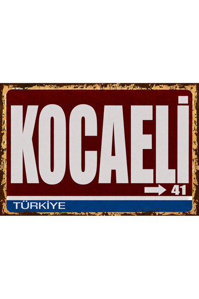 Lucena Kocaeli 41 Metalni zidni znak Retro Vintage Dekorativna gradsko ploča
