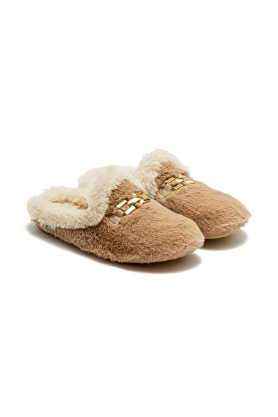 Twigy Diaz Buckle Plush Women's House Slippers Beige 37/41