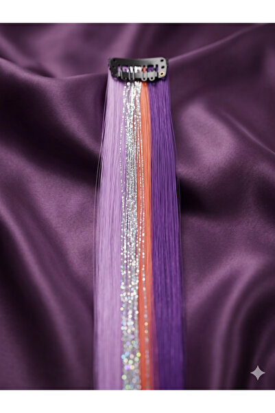 Lama Store Çıt Çıtlı Simli Saç Aksesurı/ Saç Işıltısı Yan Postiş Hair Tinsel ...