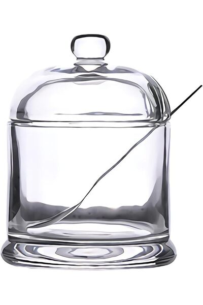 GENERAL Classic Clear Glass Sugar Bowl Set with Lid Serving Spoon, Salt Jar, ...