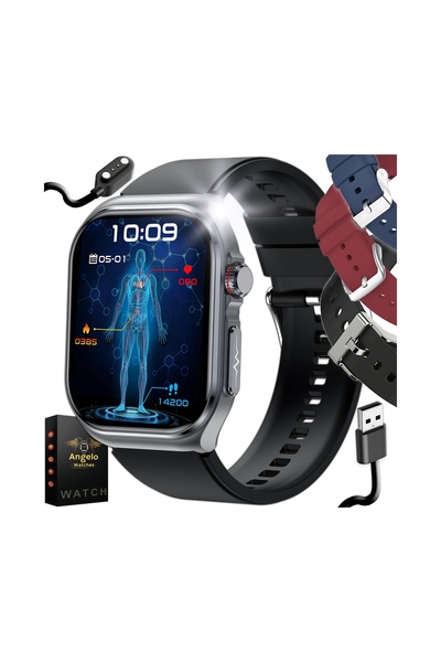 Angelo Watches SMARTWATCH PENTRU VÂRȘIȚI CU MĂSURAREA GULAȚELUI SĂRĂCĂS, ECG,...