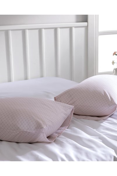 Madame Coco Blaise 100% Cotton Ranforce Printed 2-Piece Pillowcase - Powder