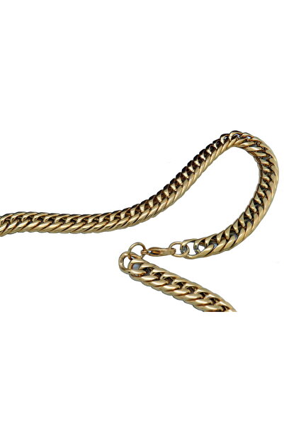 Boston Jewellery Lanț gros de colier din oțel 316L, auriu și argintiu.
