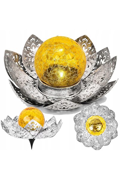 bedee Lămpi solare de grădină LED, tip lotus, cu țăruș, pentru grădină, 21cm,...