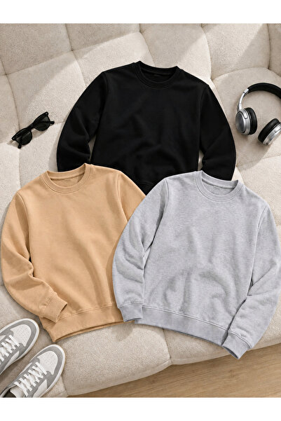 DAMGA JEANS 3 Pieces Men's Trendy Comfortable Fit Daily Sweatshirt