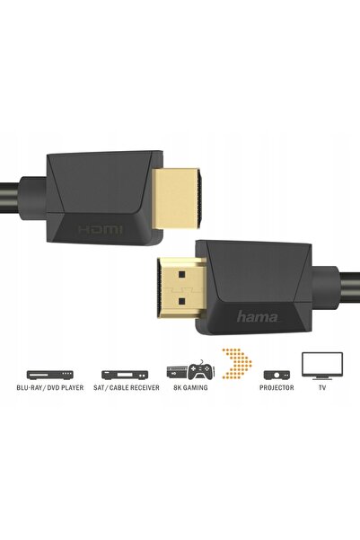 Hama Cablu HDMI 2.1 Ultra High Speed 8K 3M 48 Gbit/s cu conectori eARC placaț...