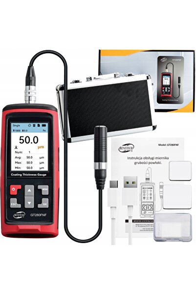 Benetech Grosimetru pentru strat de vopsea, metal, oțel, aluminiu, LCD, sondă...