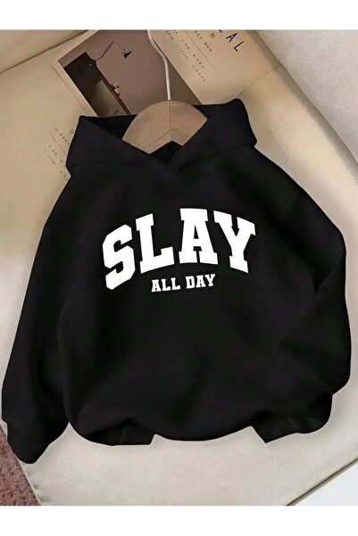 Let's Wear Slay All Day Printed Premium Sweatshirt for Kids