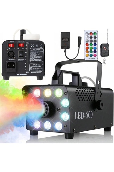 bedee GENERATOR DE FUM APUDATOR 500W LUMINĂ LED RGB + 2 TELECOMENDE