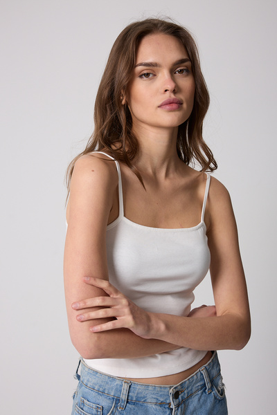 urban wear URBAN KADIN BEYAZ İp Askılı Atlet- 2466