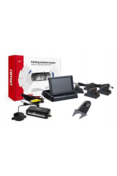 AMIO TFT02 Kit de senzori de parcare de 4.3 " cu cameră HD-502-IR și 4 senzor...