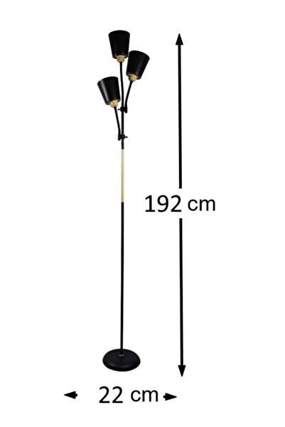 Virone 3x Lampadar E27 TRIPLE de lectură reglabil negru 192cm